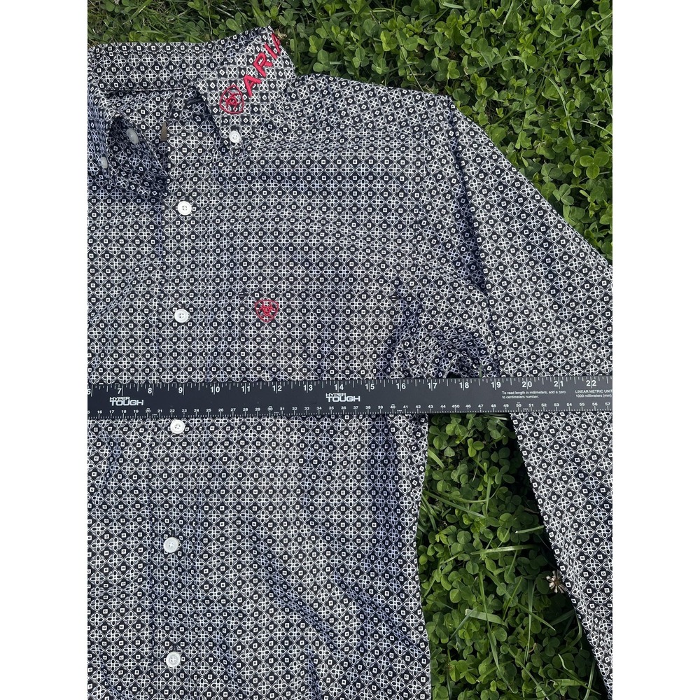 Ariat Shirt Mens XS Black White Fitted Western Button Down Long Sleeve Rodeo - Picture 15 of 15